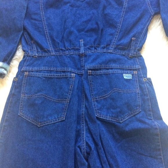 Denim and flannel plaid jumpsuit - Picture 5 of 10